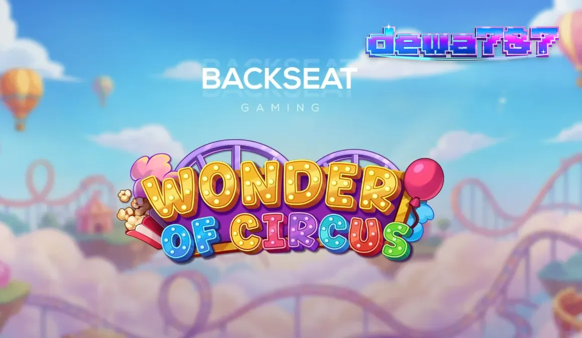 Tampilan visual neon dari slot Wonder of Circus dengan elemen sirkus yang mencolok.